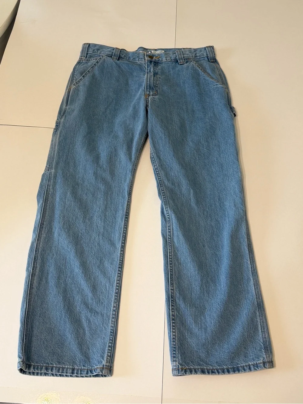 Carhartt Men’s Relaxed Fit Light Blue Work Jeans